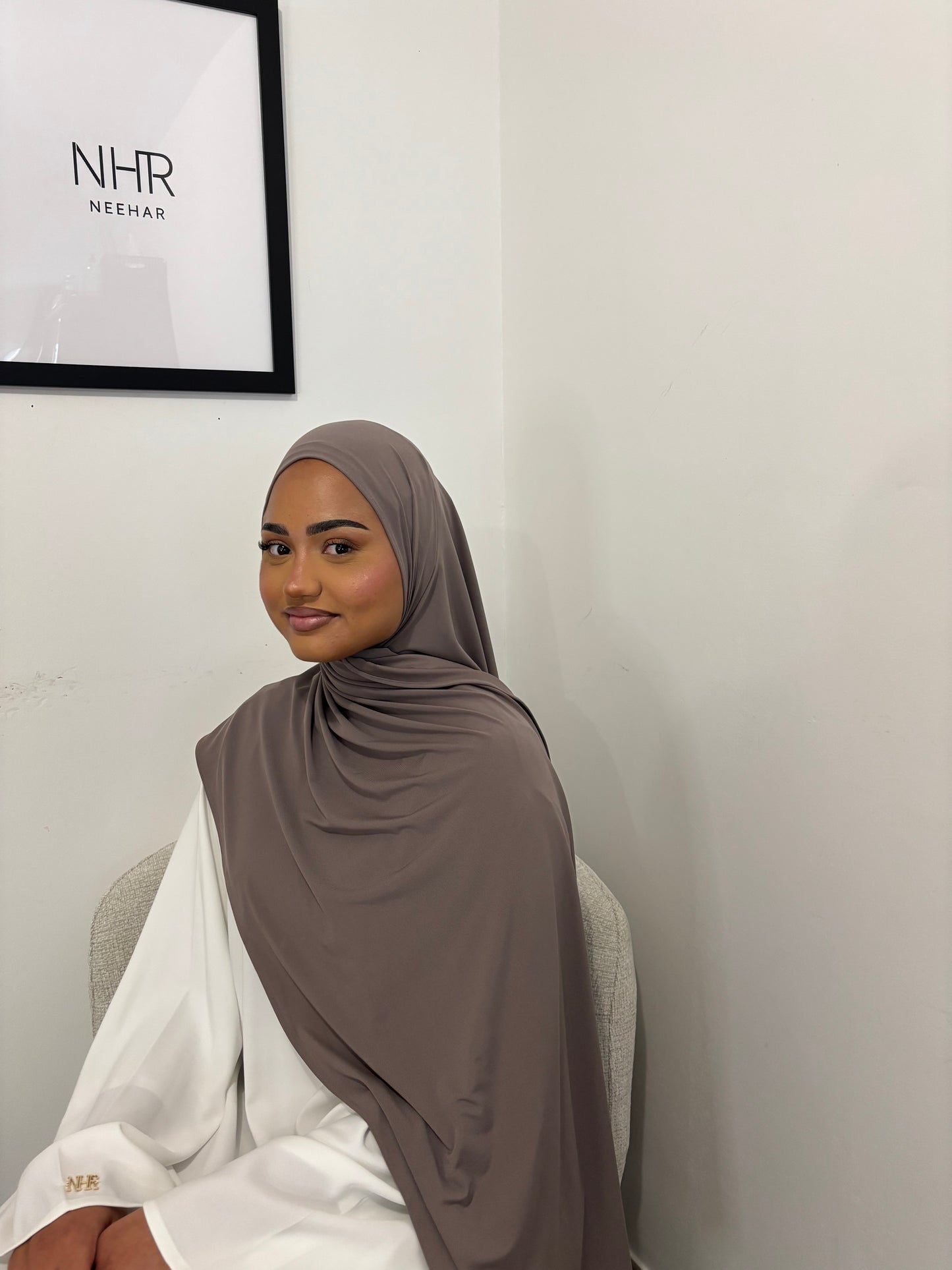 Ash brown premium jersey scarf