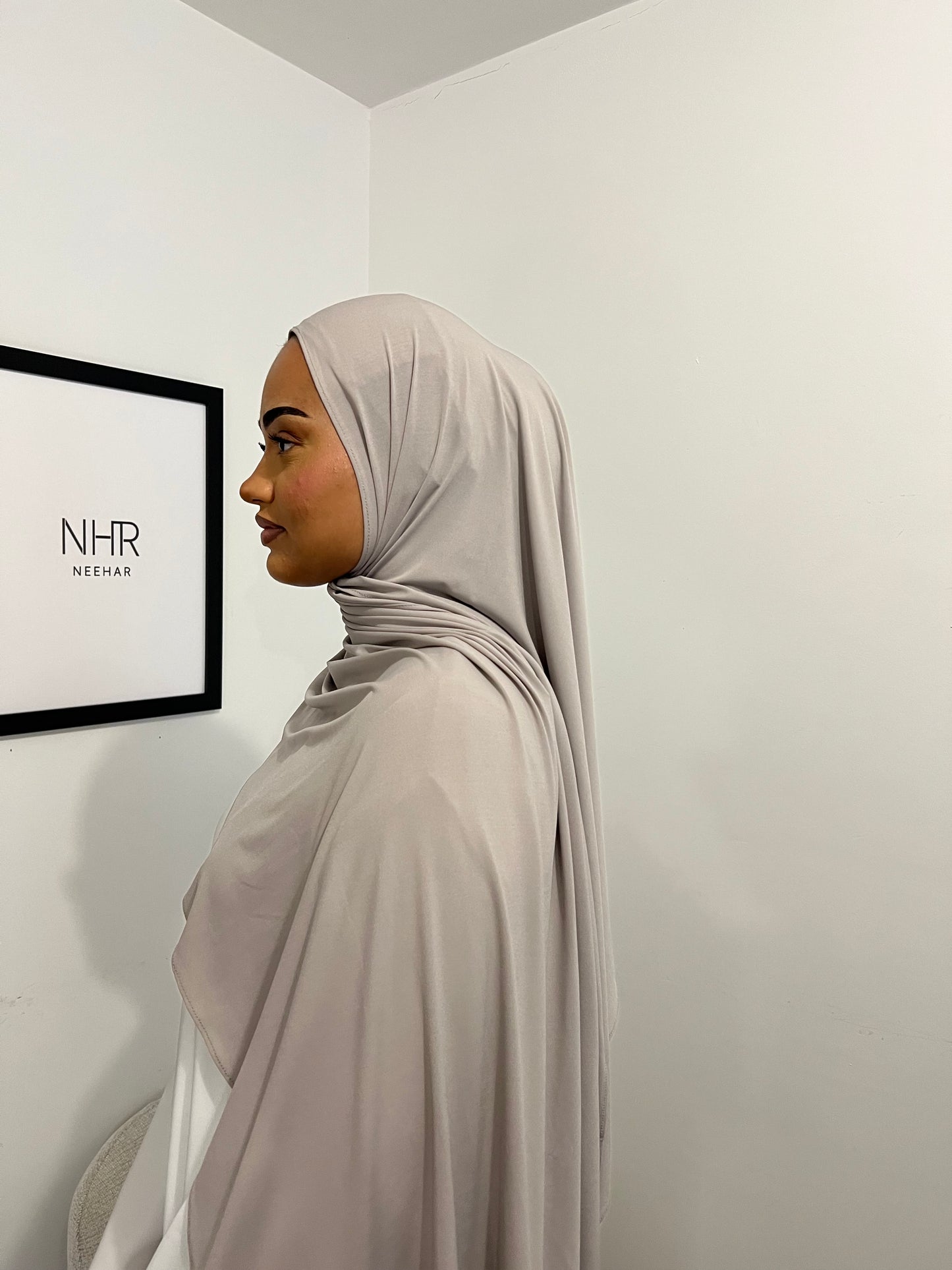 Warm grey premium jersey scarf