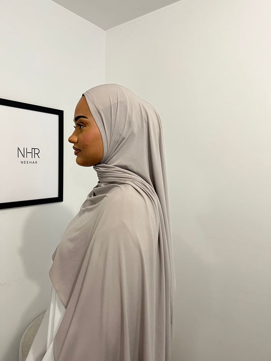 Warm grey premium jersey scarf