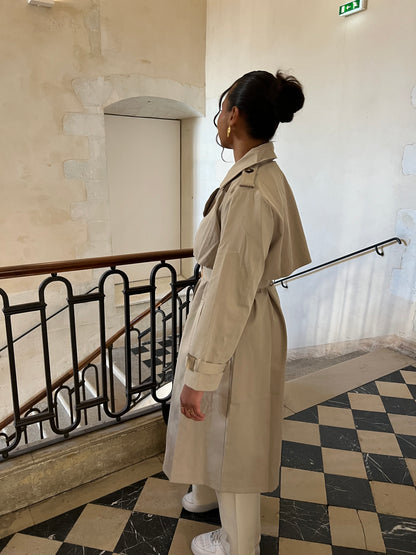 Long beige trench