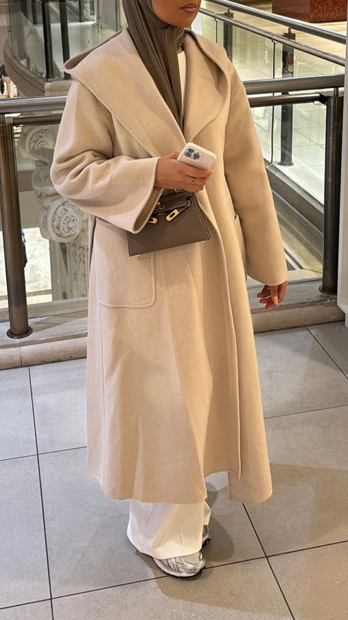 Wool cream coat