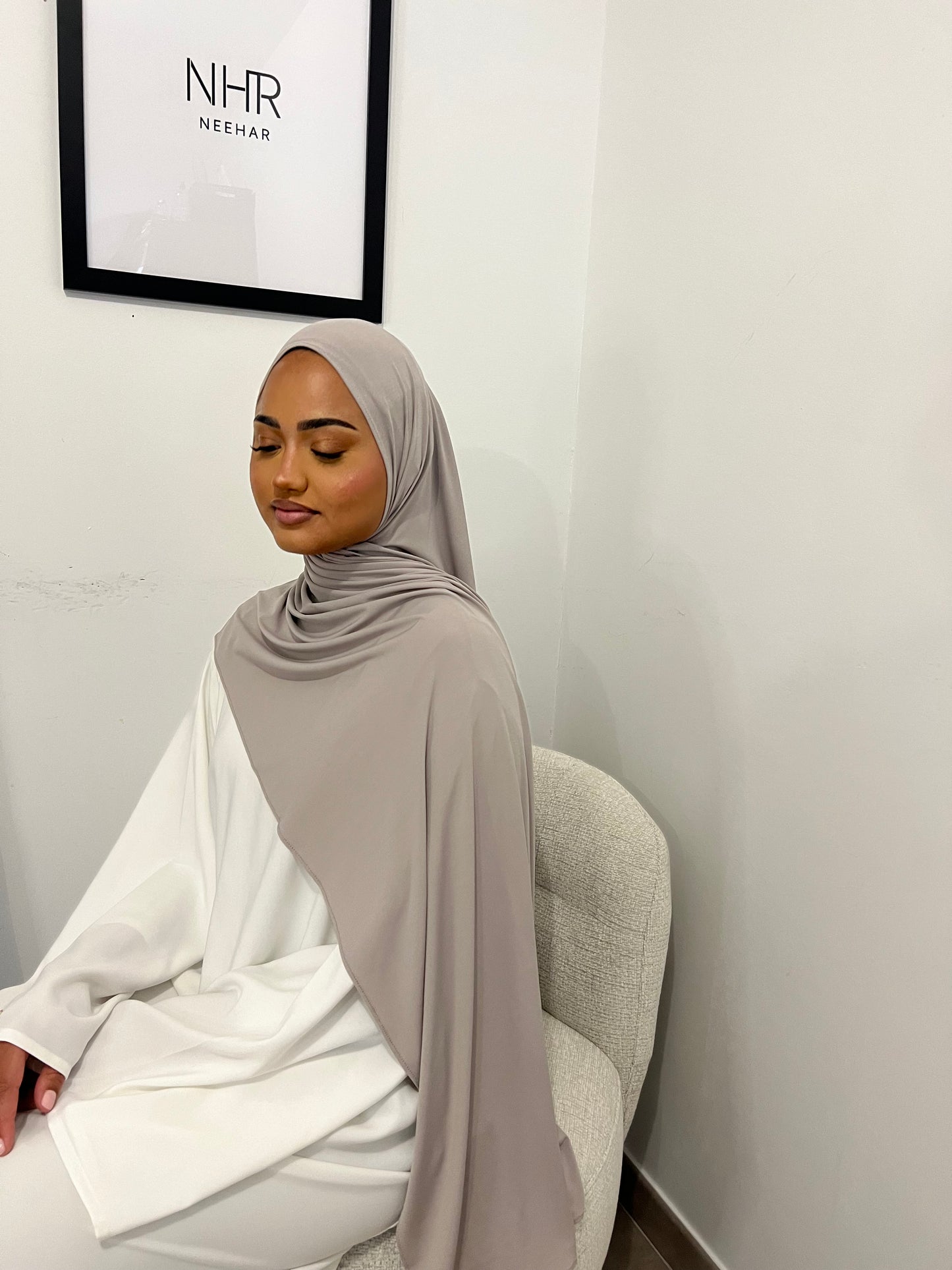 Warm grey premium jersey scarf