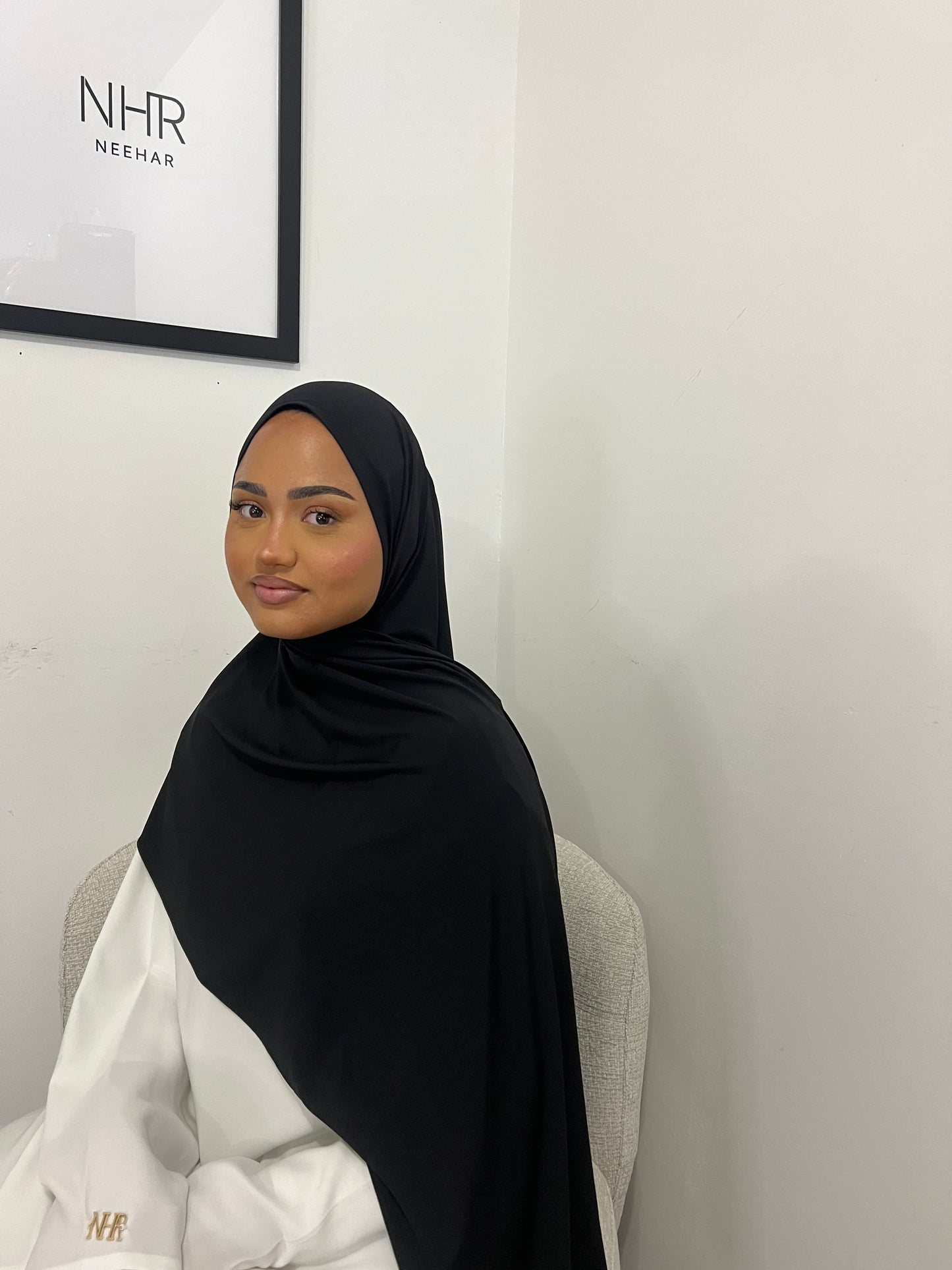 Black premium jersey scarf